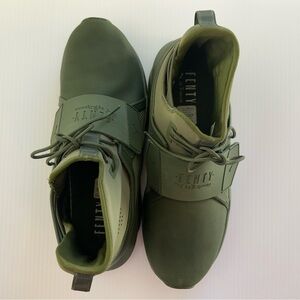 Puma basketball shoes-Fenty By Rihanna Womens - 9 Green Mesh Leather Hi Ignite